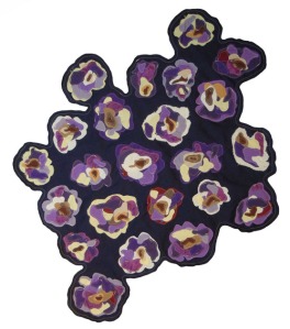 "Rosa Bianca Heirloom Eggplant", 32 x 28 inches, fabric thread, 2011.  Image courtesy of Kim Guare.  