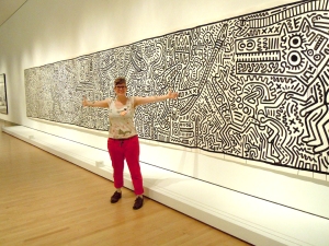 In New York at the Haring Exhibit.  Image courtesy of Kim Guare.